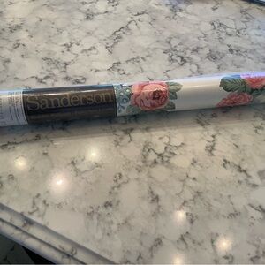 Sanderson Floral Wallpaper Roll with Pink Roses/ yellow and Green-leafs  Design